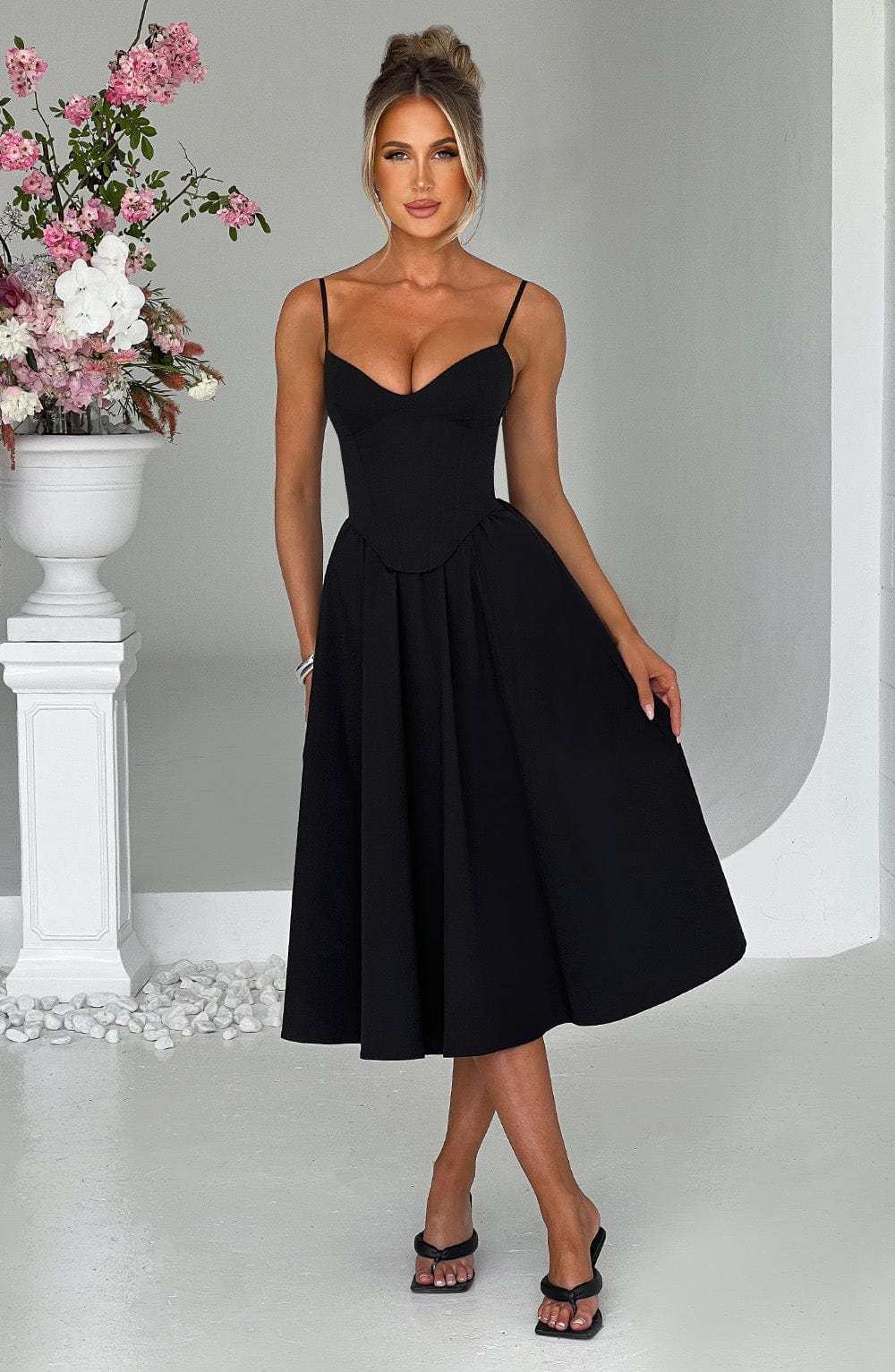 Mariella Midi Dress - Black-My Top Dress.All Rights Reserved