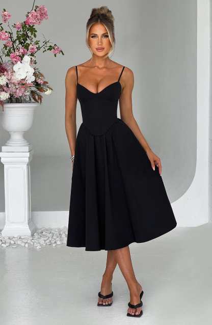 Mariella Midi Dress - Black-My Top Dress.All Rights Reserved