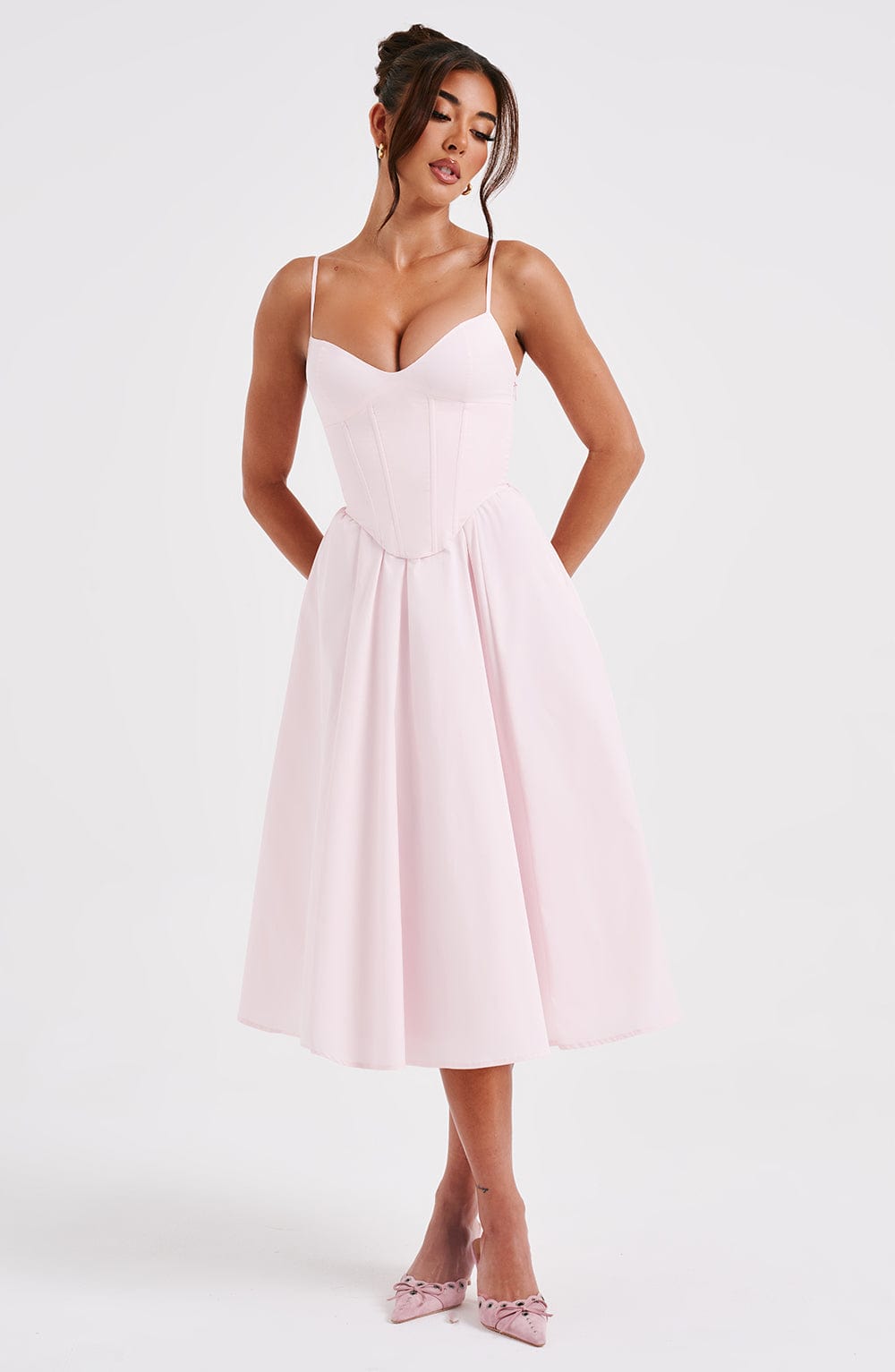 Mariella Midi Dress - Blush-My Top Dress.All Rights Reserved