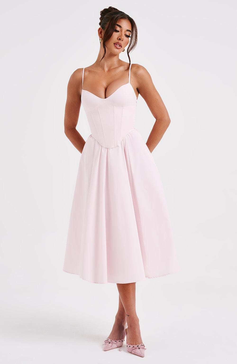 Mariella Midi Dress - Blush-My Top Dress.All Rights Reserved