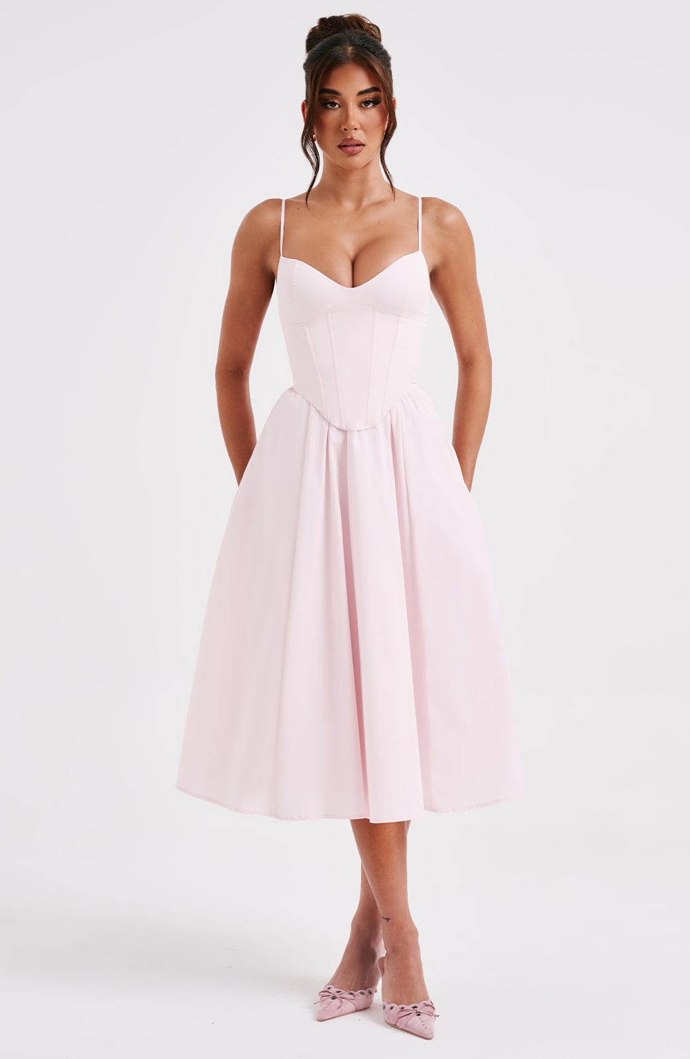 Mariella Midi Dress - Blush-My Top Dress.All Rights Reserved