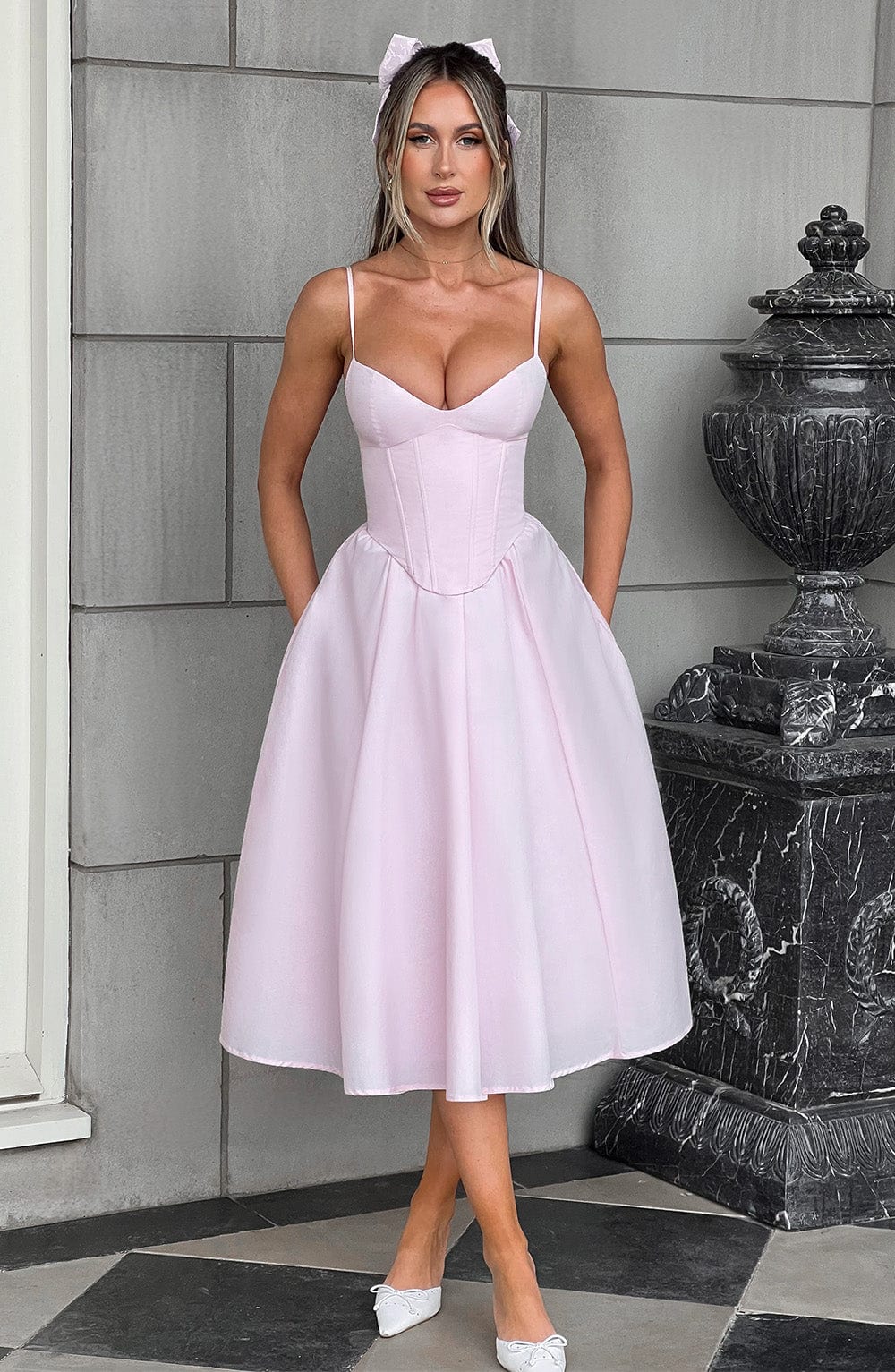 Mariella Midi Dress - Blush-My Top Dress.All Rights Reserved