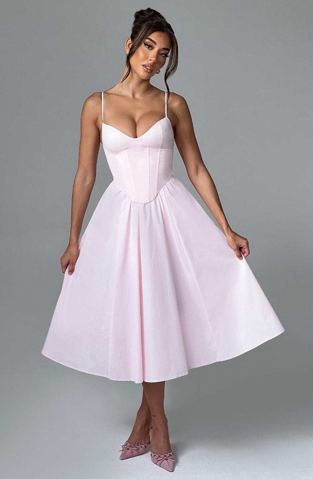 Mariella Midi Dress - Blush-My Top Dress.All Rights Reserved