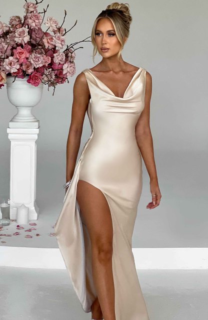 Marilyn Maxi Dress - Champagne-My Top Dress.All Rights Reserved