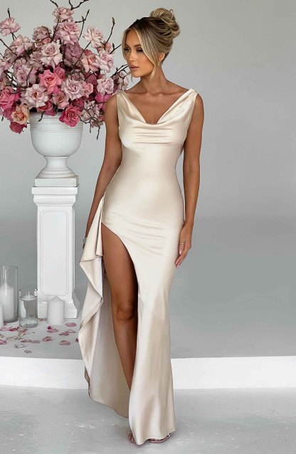 Marilyn Maxi Dress - Champagne-My Top Dress.All Rights Reserved