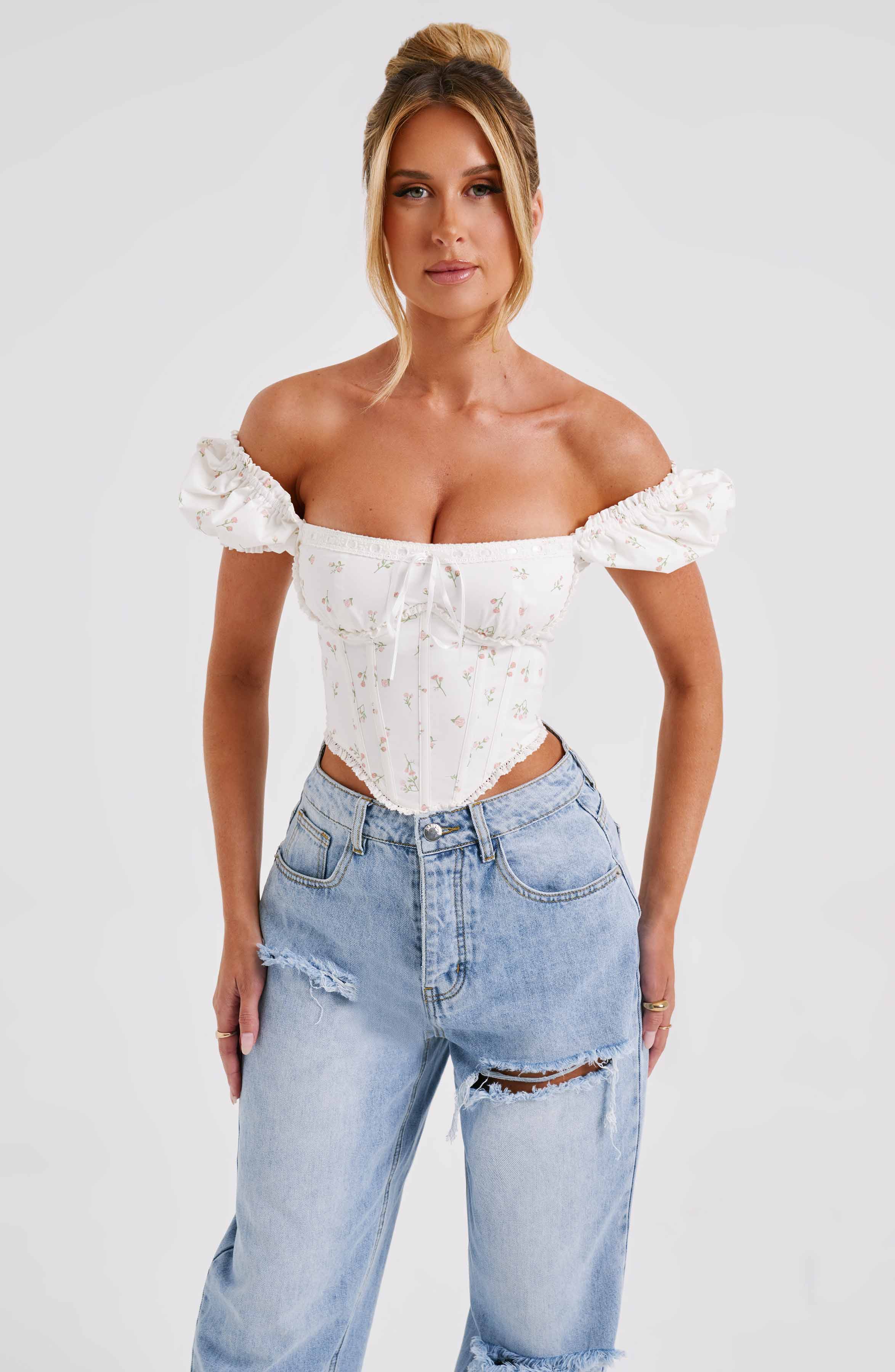 Matilda Corset - Blush Floral Print-My Top Dress.All Rights Reserved