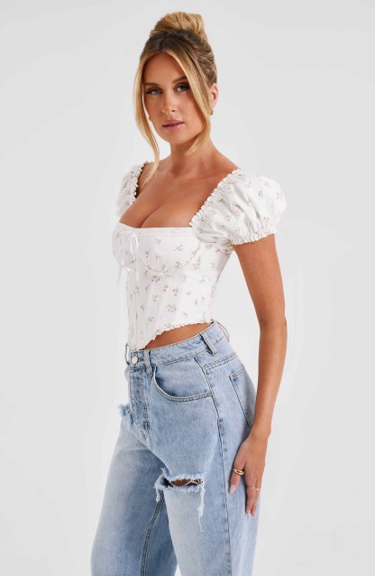 Matilda Corset - Blush Floral Print-My Top Dress.All Rights Reserved