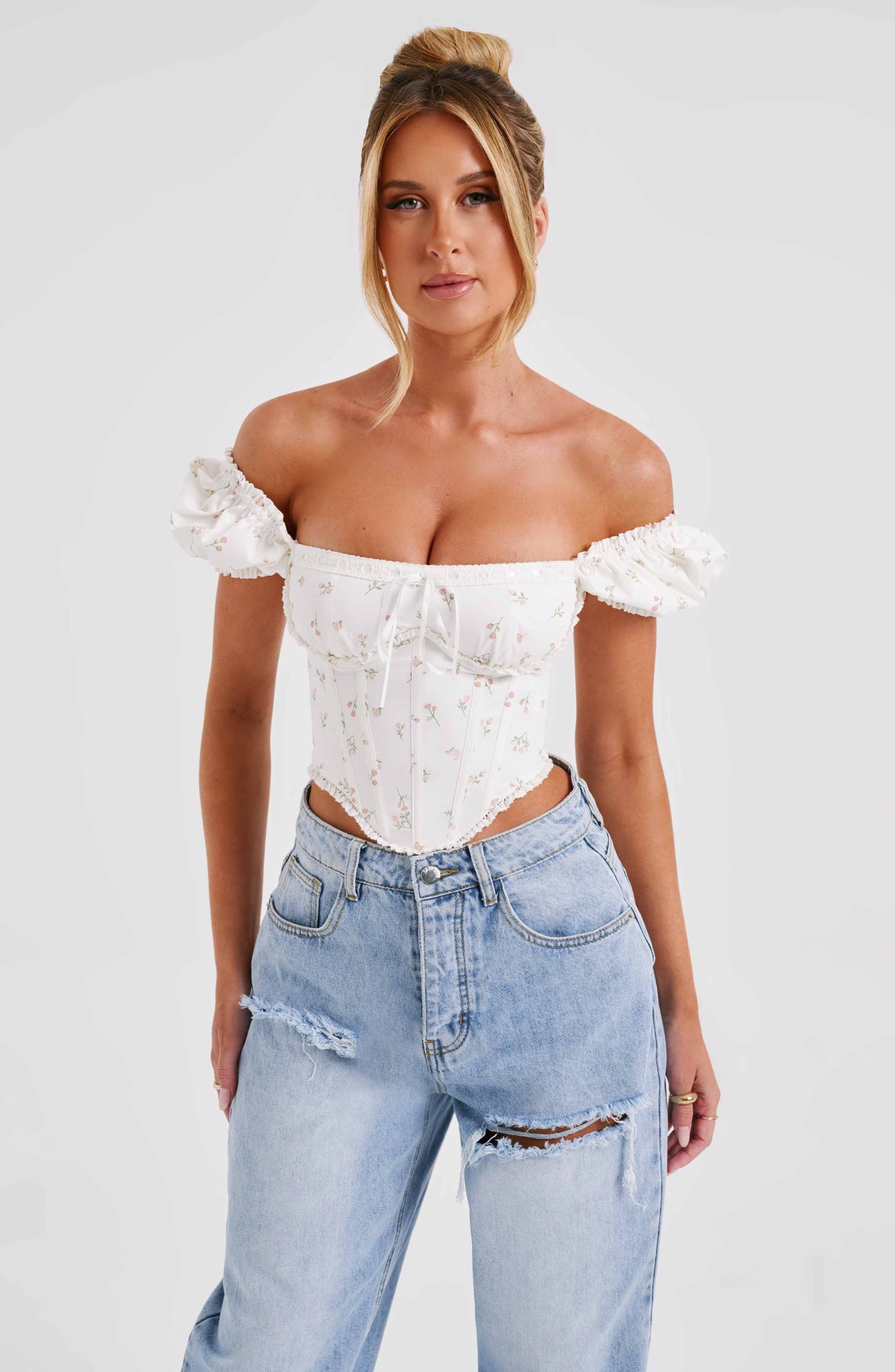 Matilda Corset - Blush Floral Print-My Top Dress.All Rights Reserved