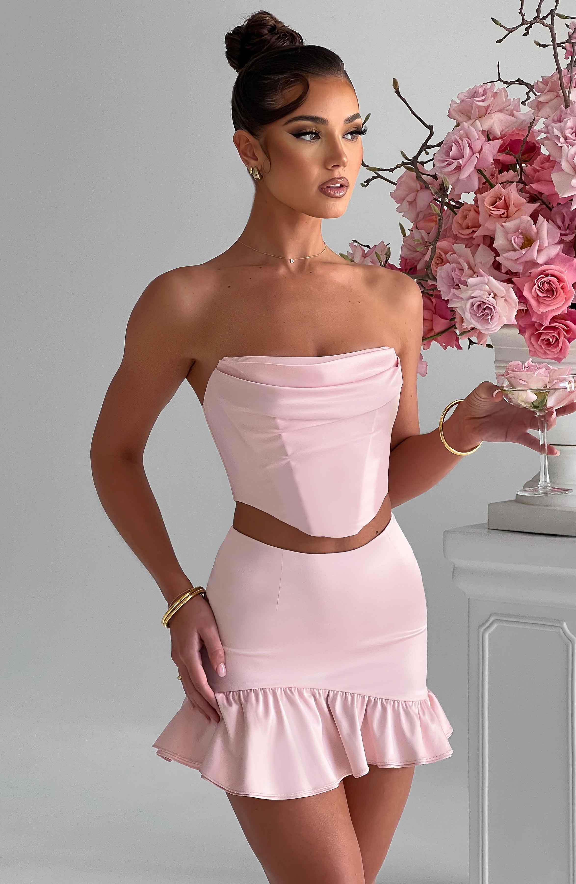 Maura Mini Skirt - Blush-My Top Dress.All Rights Reserved