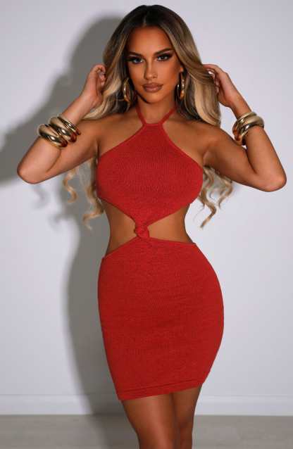 Mimosa Mini Dress - Red-My Top Dress.All Rights Reserved