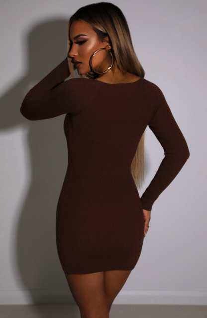 Nada Mini Dress - Chocolate-My Top Dress.All Rights Reserved