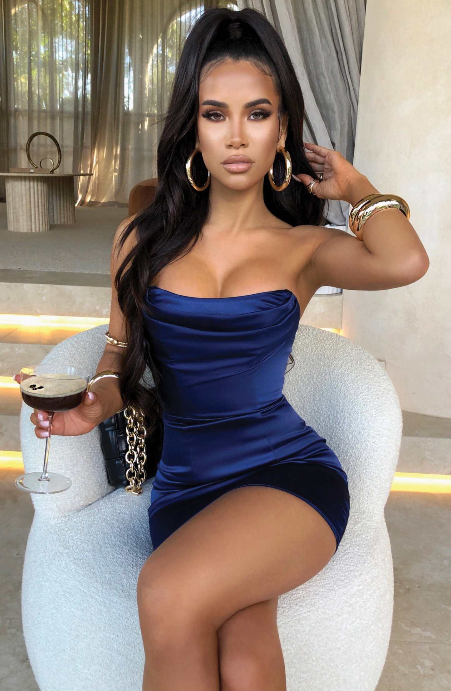 Nataliah Mini Dress - Navy-My Top Dress.All Rights Reserved