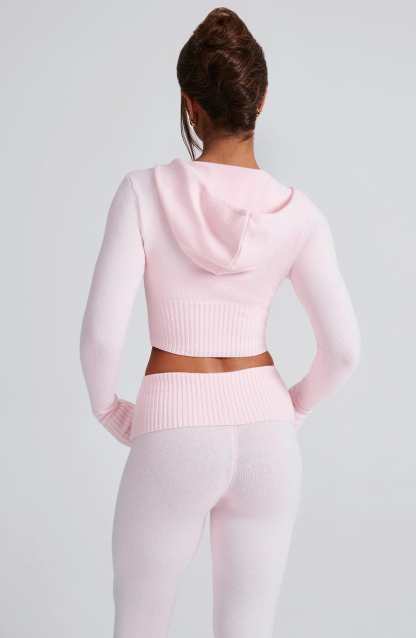 Portia Knit Hoodie - Pink-My Top Dress.All Rights Reserved