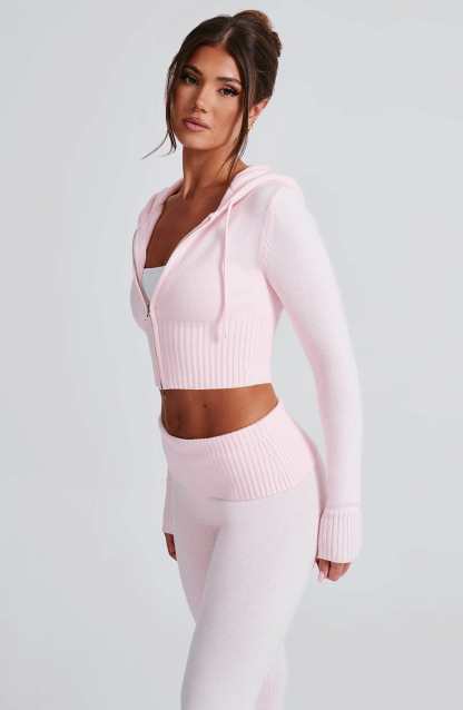 Portia Knit Hoodie - Pink-My Top Dress.All Rights Reserved