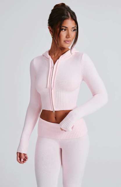 Portia Knit Hoodie - Pink-My Top Dress.All Rights Reserved