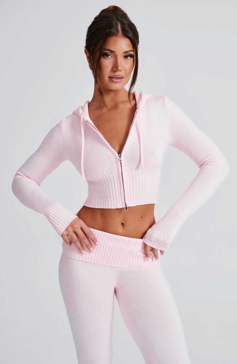 Portia Knit Hoodie - Pink-My Top Dress.All Rights Reserved