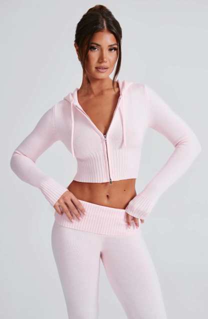 Portia Knit Hoodie - Pink-My Top Dress.All Rights Reserved
