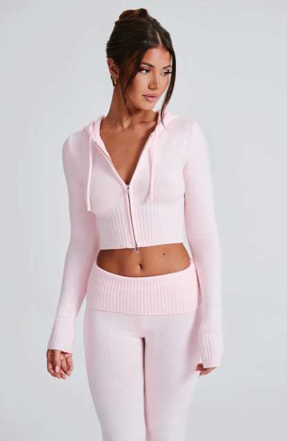 Portia Knit Hoodie - Pink-My Top Dress.All Rights Reserved
