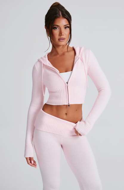 Portia Knit Hoodie - Pink-My Top Dress.All Rights Reserved