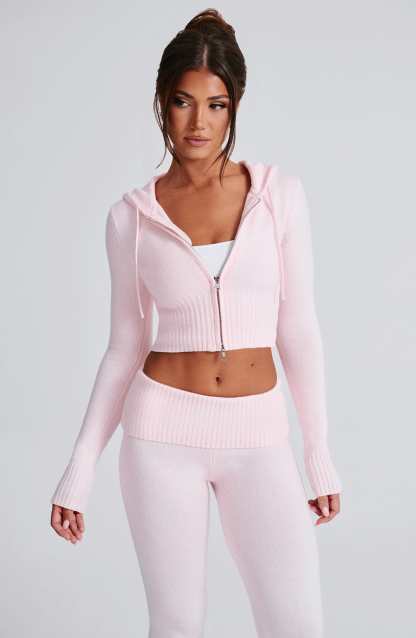 Portia Knit Hoodie - Pink-My Top Dress.All Rights Reserved