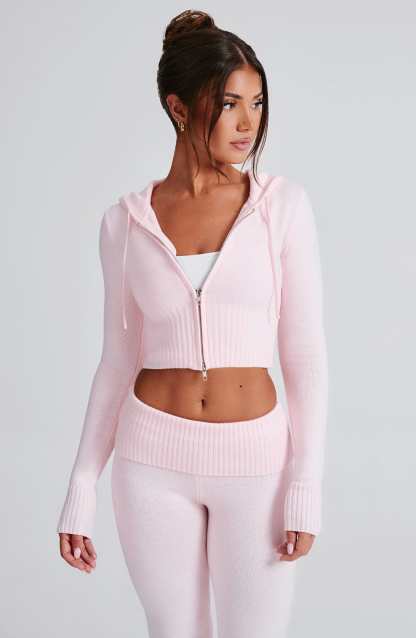 Portia Knit Hoodie - Pink-My Top Dress.All Rights Reserved