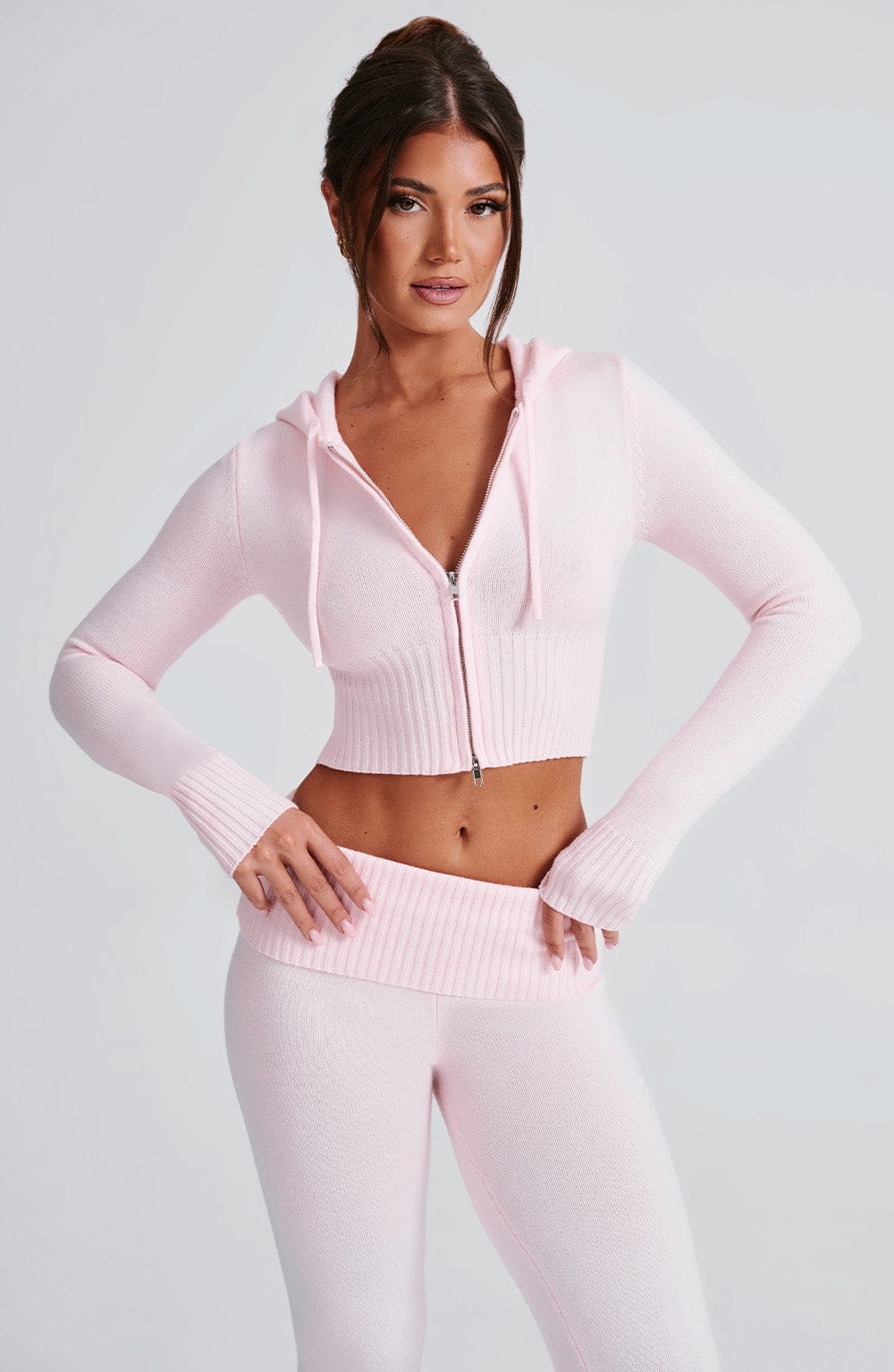 Portia Knit Hoodie - Pink-My Top Dress.All Rights Reserved