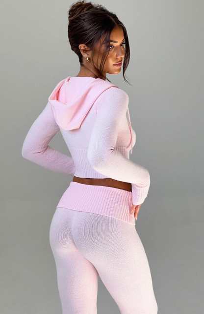 Portia Knit Hoodie - Pink-My Top Dress.All Rights Reserved