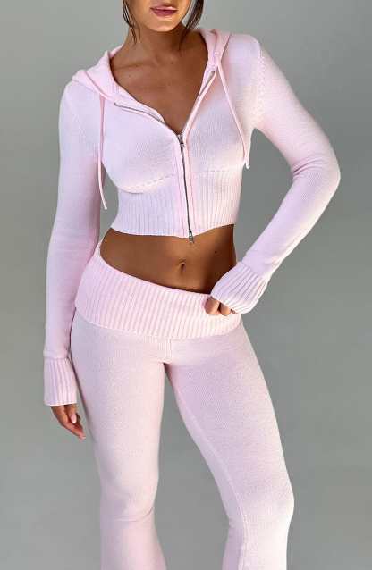 Portia Knit Hoodie - Pink-My Top Dress.All Rights Reserved