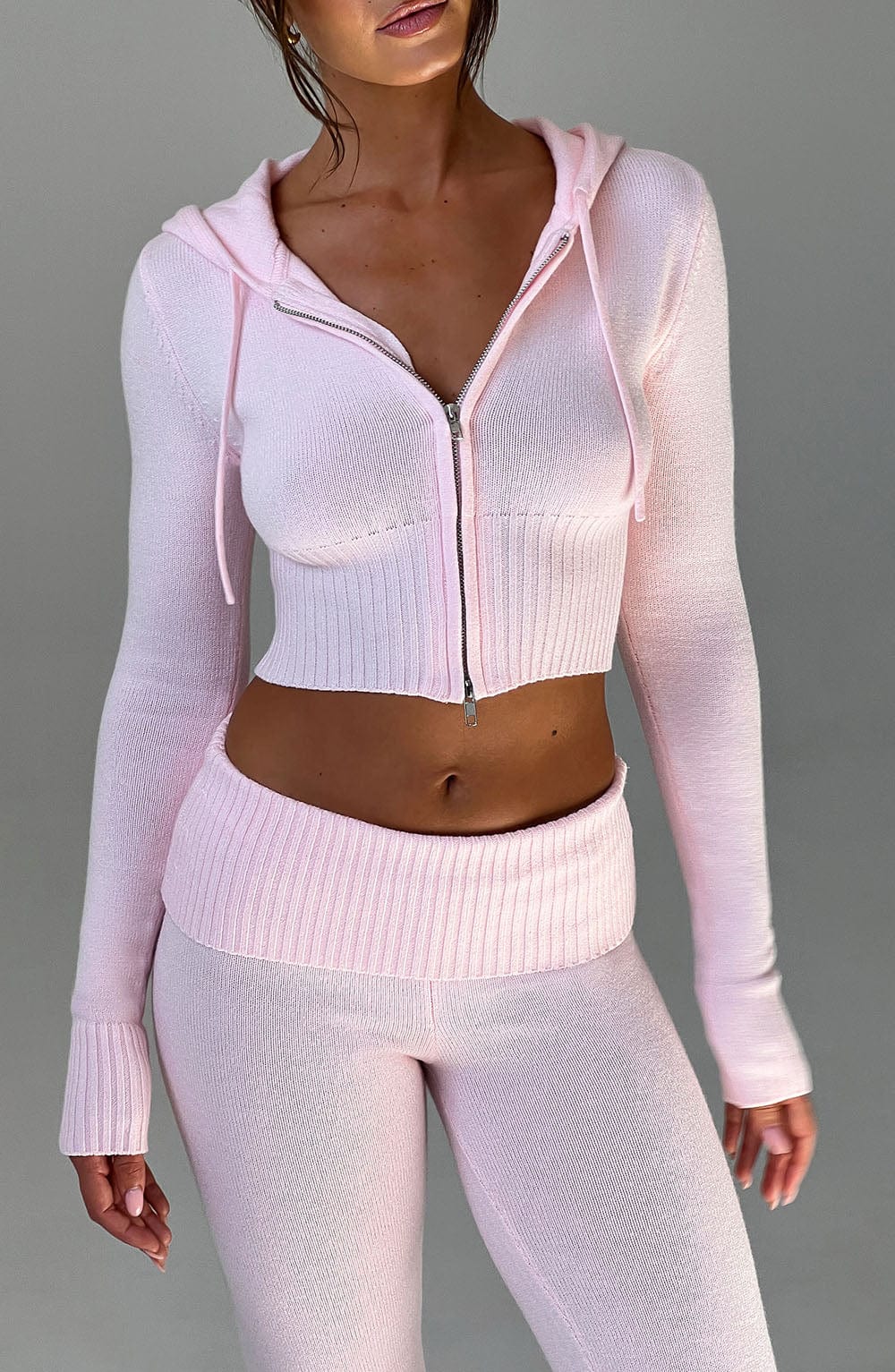 Portia Knit Hoodie - Pink-My Top Dress.All Rights Reserved