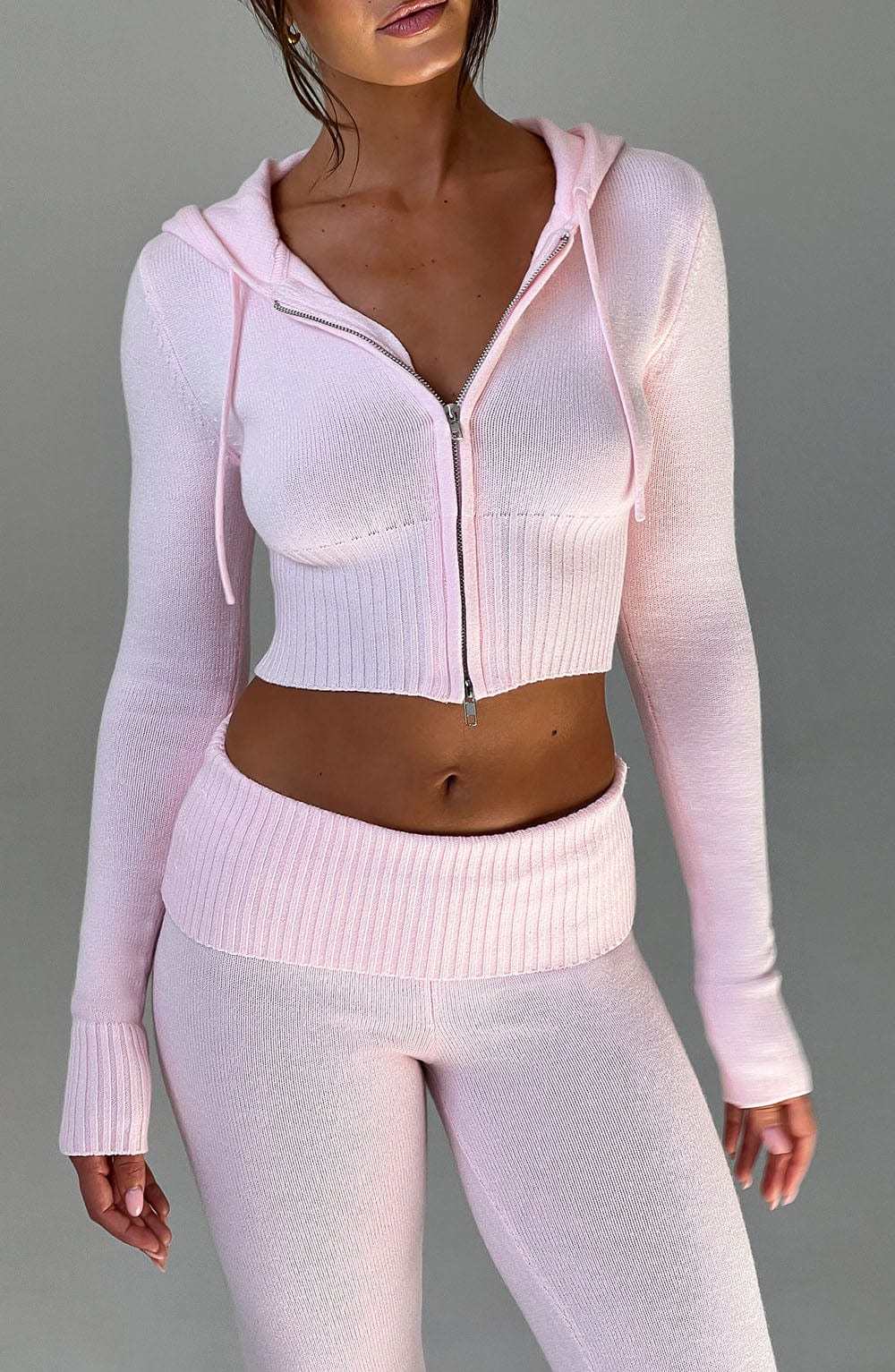 Portia Knit Hoodie - Pink-My Top Dress.All Rights Reserved