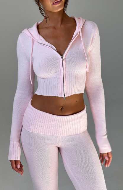 Portia Knit Hoodie - Pink-My Top Dress.All Rights Reserved