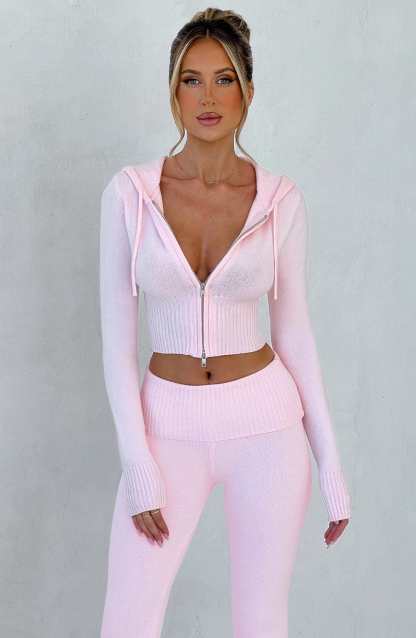 Portia Knit Hoodie - Pink-My Top Dress.All Rights Reserved