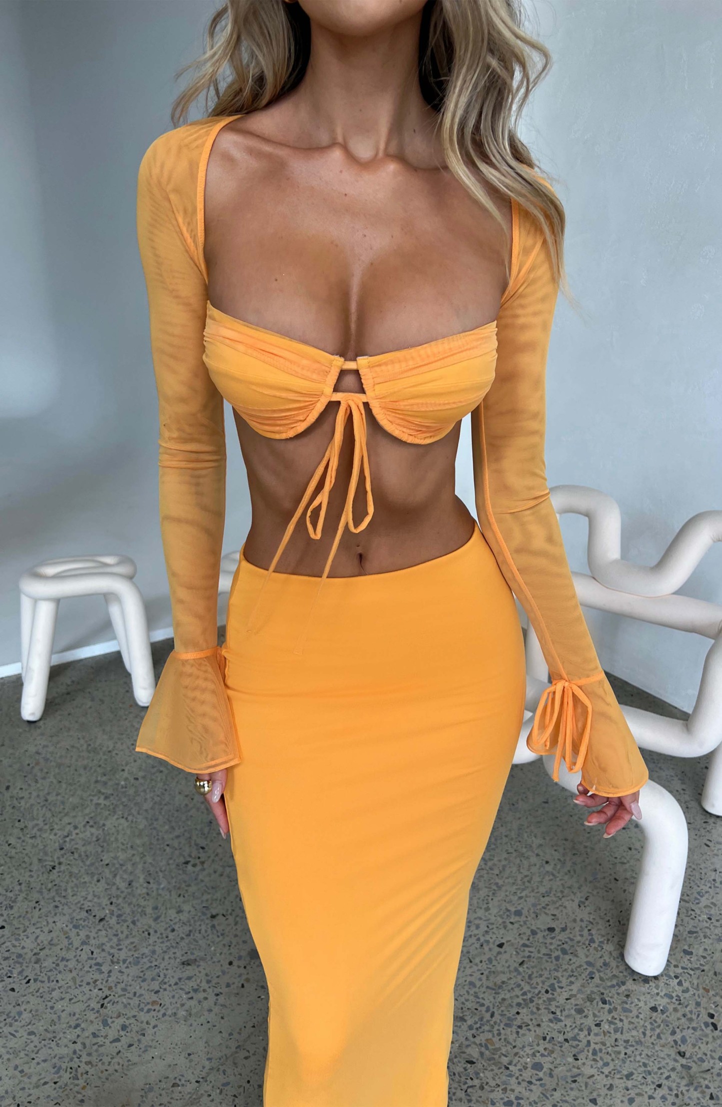 Astrid Maxi Skirt - Tangerine-My Top Dress.All Rights Reserved