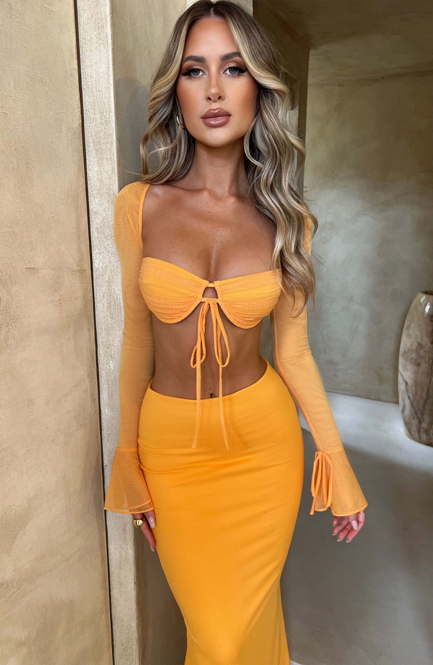 Astrid Maxi Skirt - Tangerine-My Top Dress.All Rights Reserved