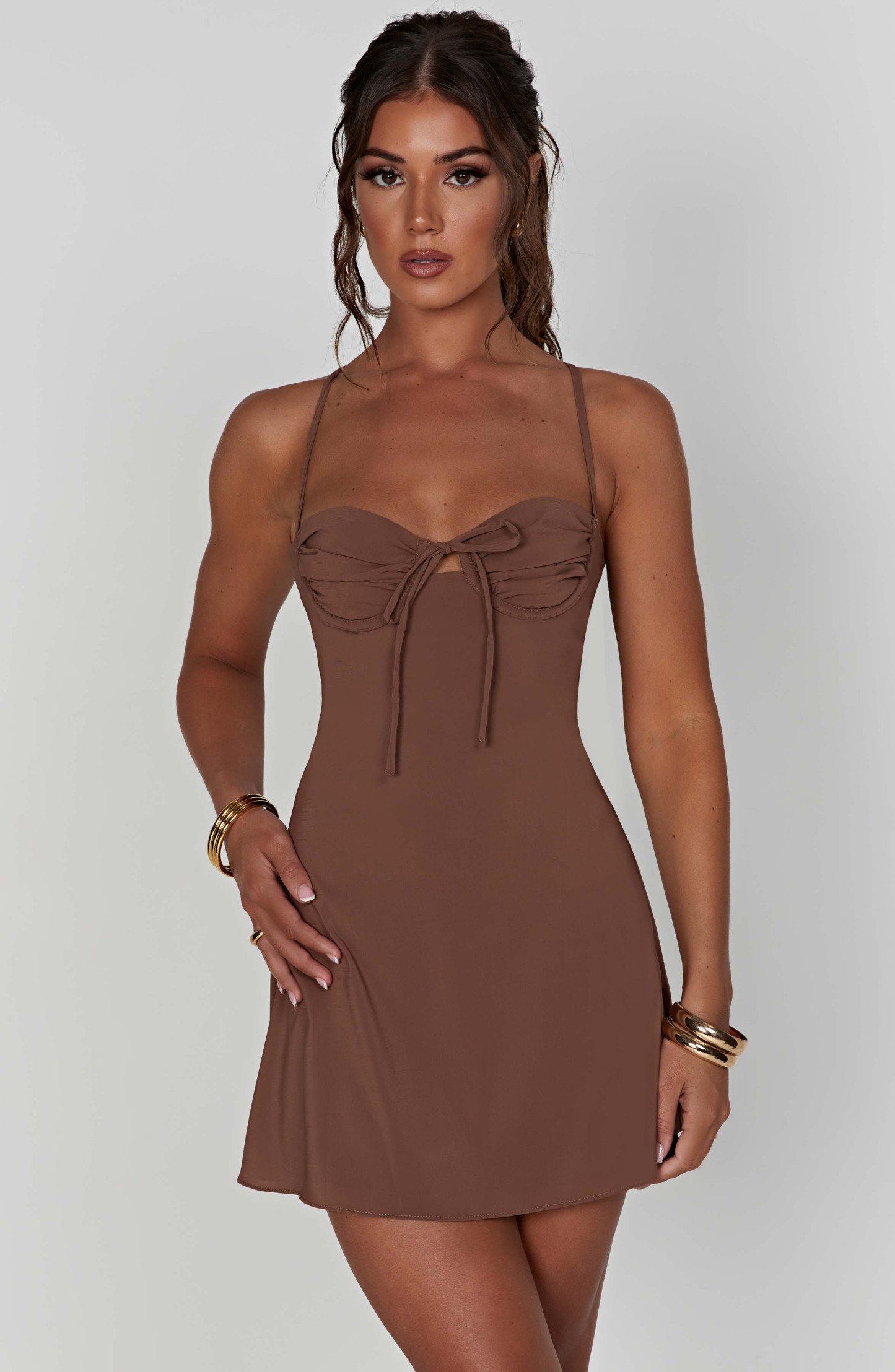 Renee Mini Dress - Chocolate-My Top Dress.All Rights Reserved