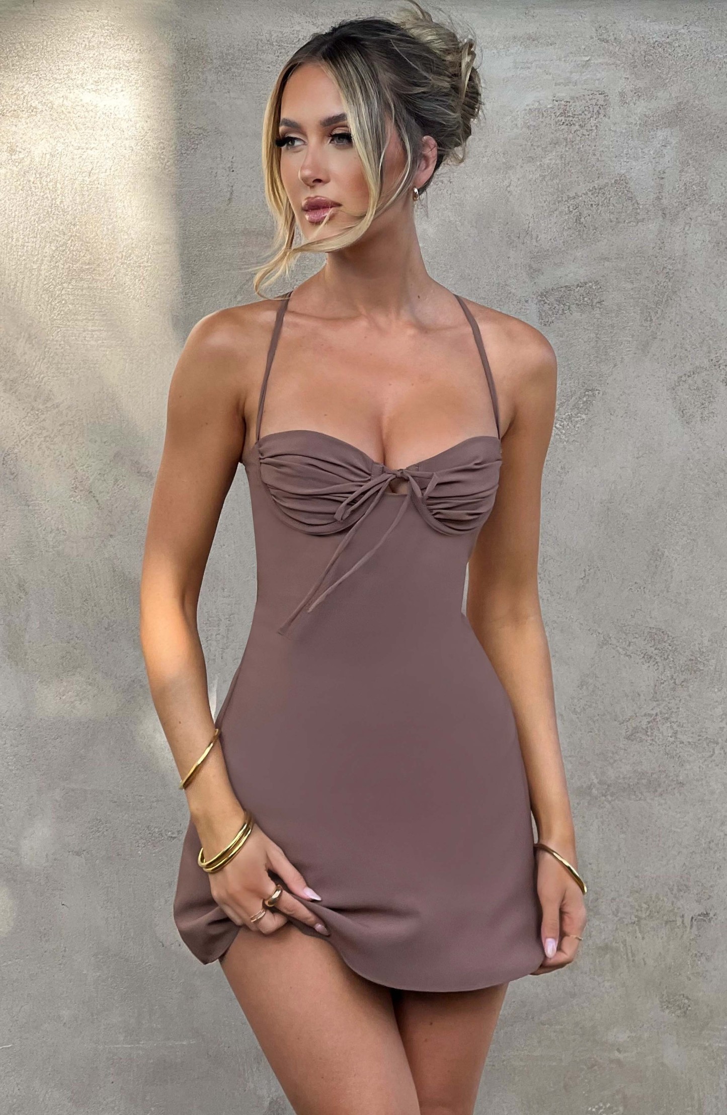 Renee Mini Dress - Chocolate-My Top Dress.All Rights Reserved