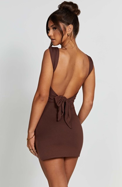 Ria Mini Dress - Chocolate-My Top Dress.All Rights Reserved