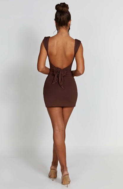 Ria Mini Dress - Chocolate-My Top Dress.All Rights Reserved