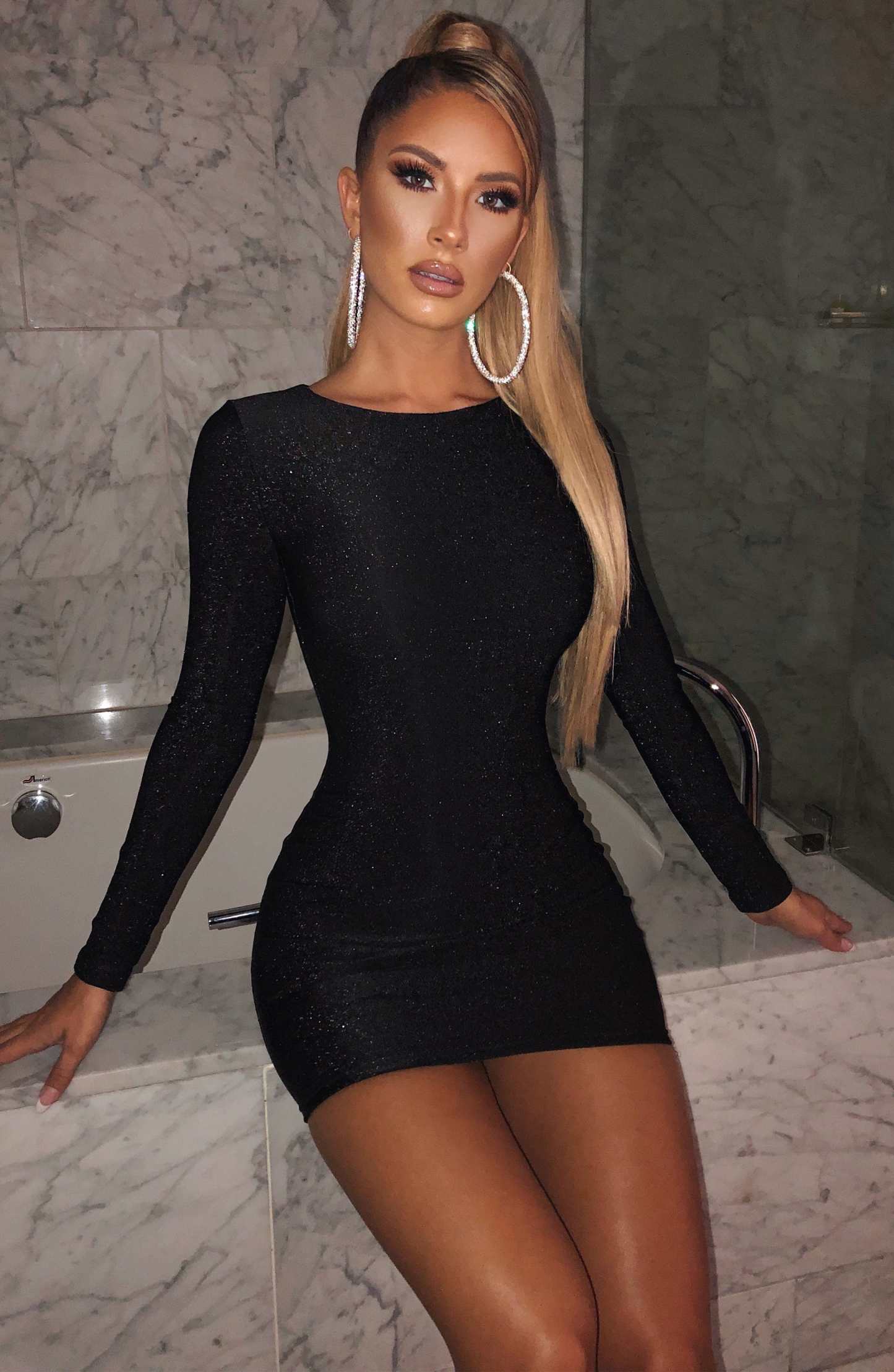 Rilee Mini Dress - Black Sparkle-My Top Dress.All Rights Reserved