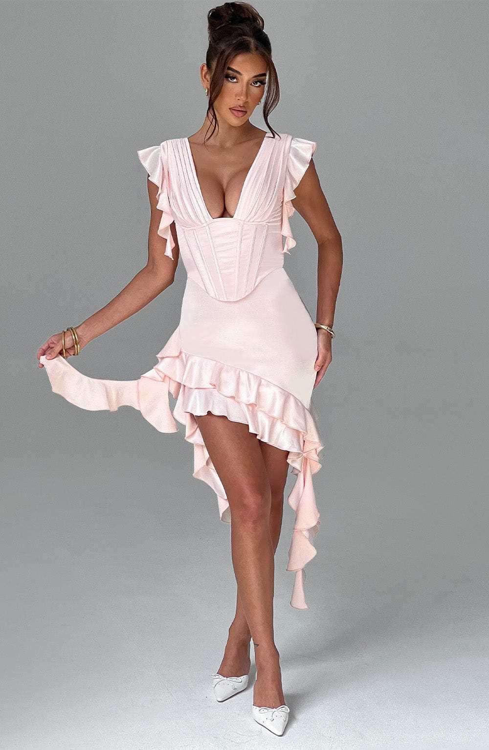 Rosalie Mini Dress - Blush-My Top Dress.All Rights Reserved