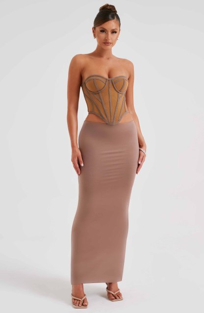 Astrid Maxi Skirt - Chocolate-My Top Dress.All Rights Reserved