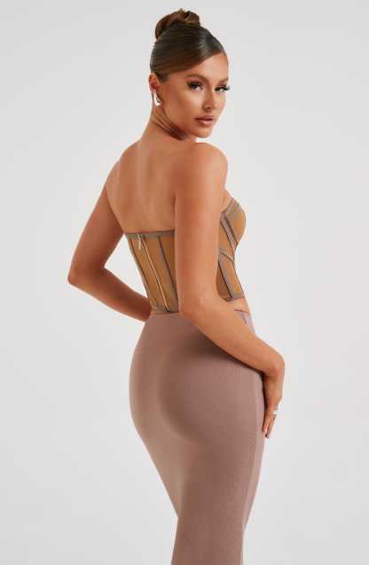 Santanna Corset - Chocolate/Nude-My Top Dress.All Rights Reserved