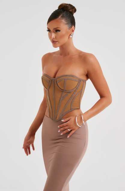 Santanna Corset - Chocolate/Nude-My Top Dress.All Rights Reserved