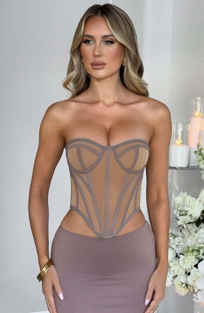 Santanna Corset - Chocolate/Nude-My Top Dress.All Rights Reserved
