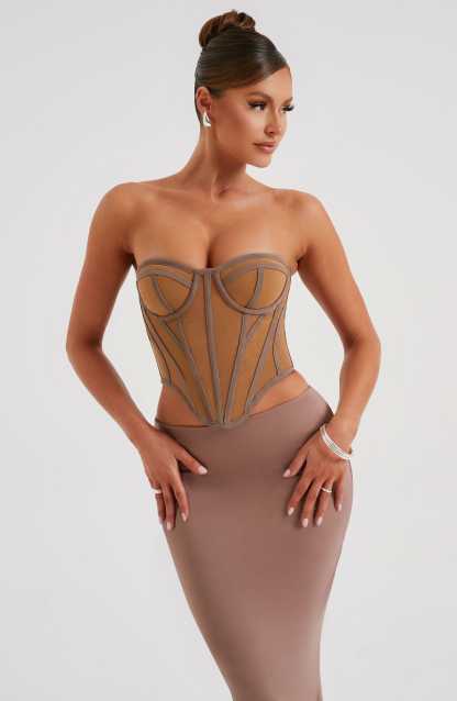 Santanna Corset - Chocolate/Nude-My Top Dress.All Rights Reserved