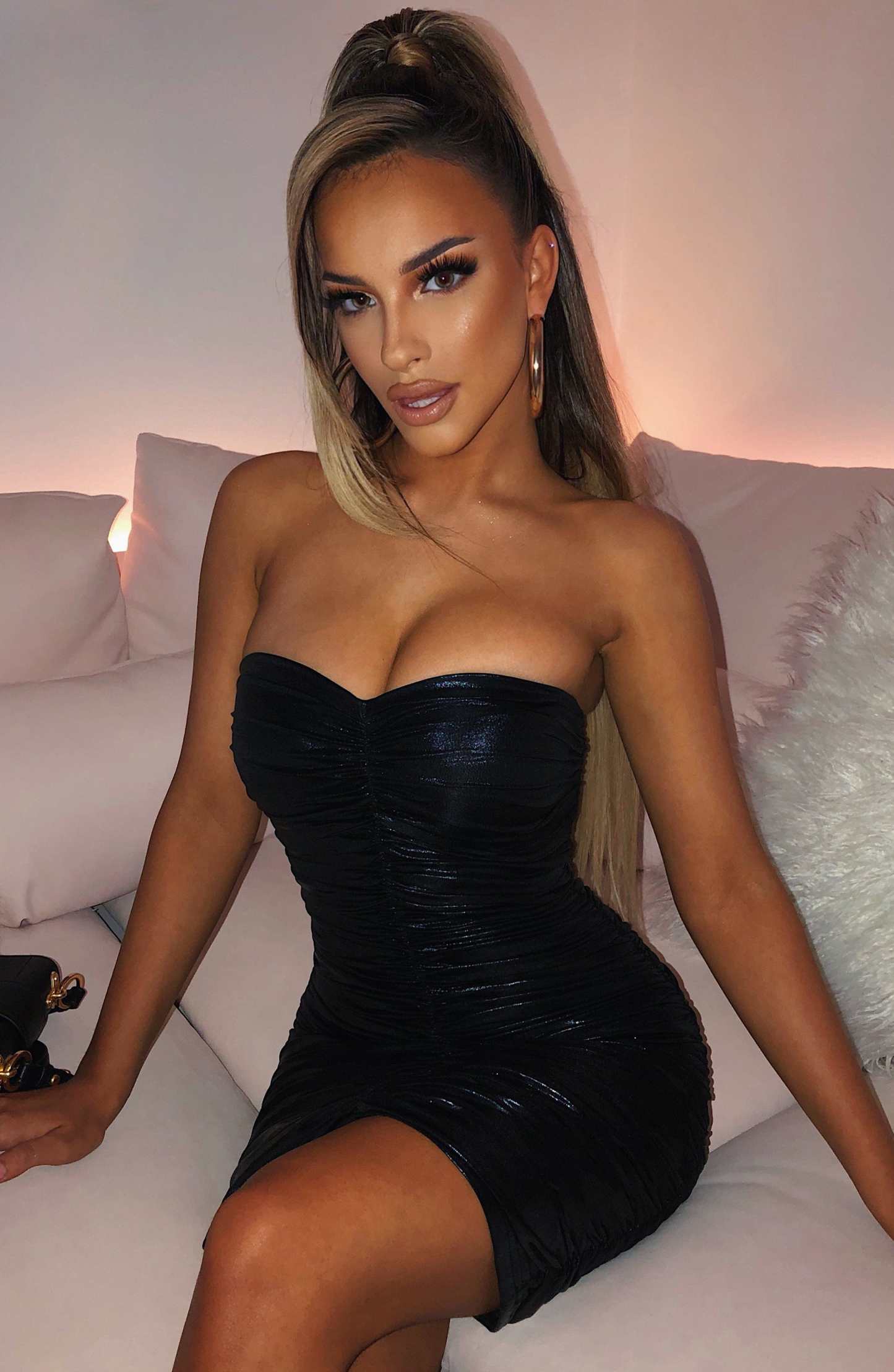 Shyla Mini Dress - Black Shine-My Top Dress.All Rights Reserved