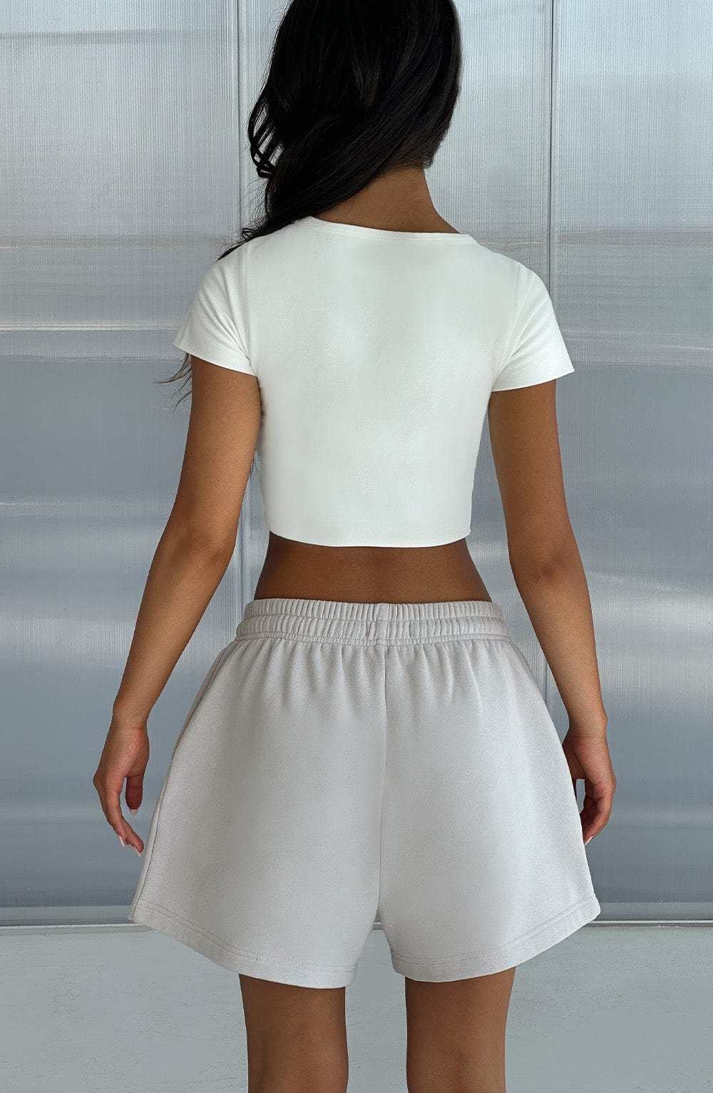 Studio Cap Sleeve Crop - White-My Top Dress.All Rights Reserved
