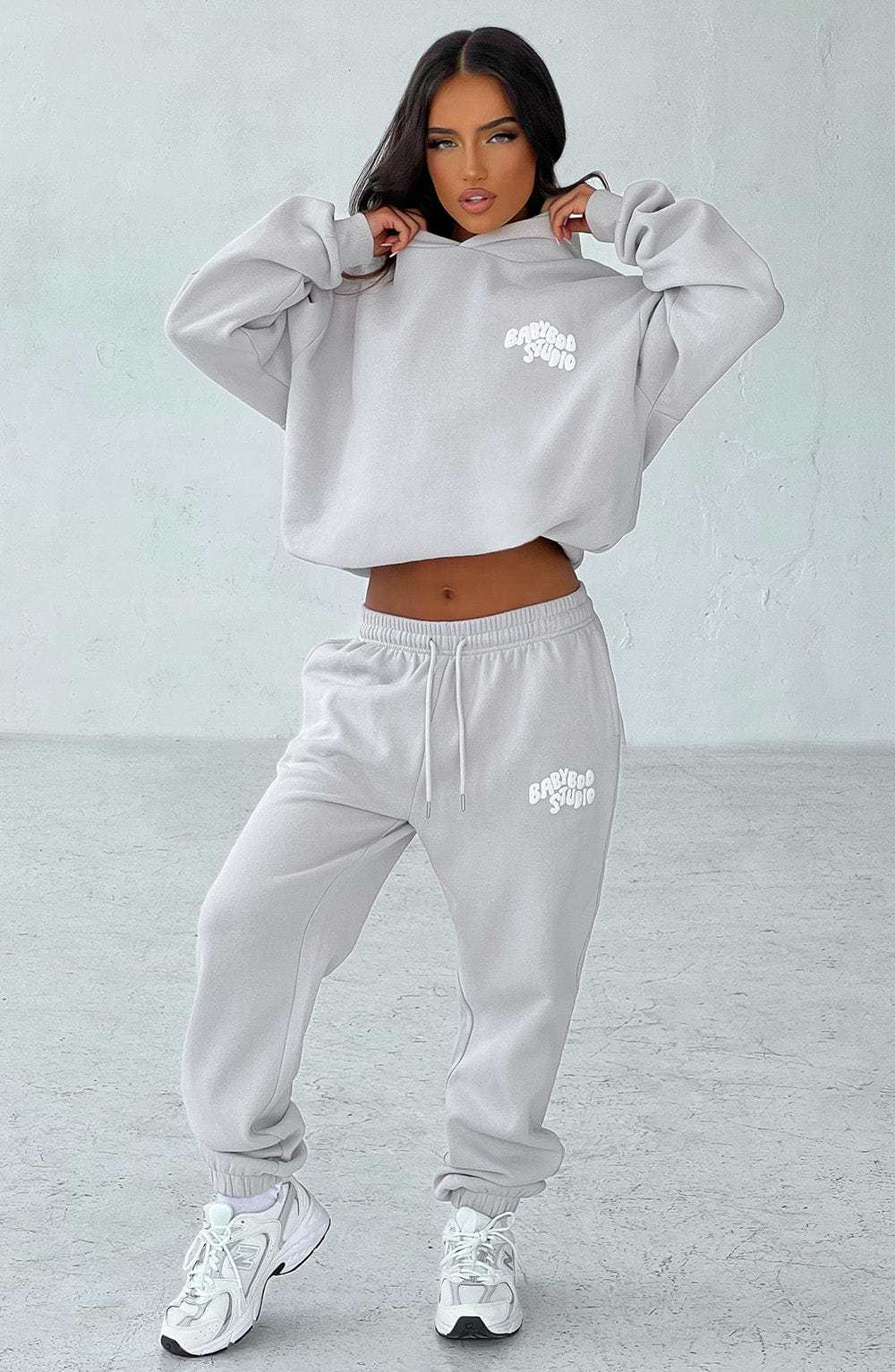 Studio Hoodie - Light Grey/White-My Top Dress.All Rights Reserved