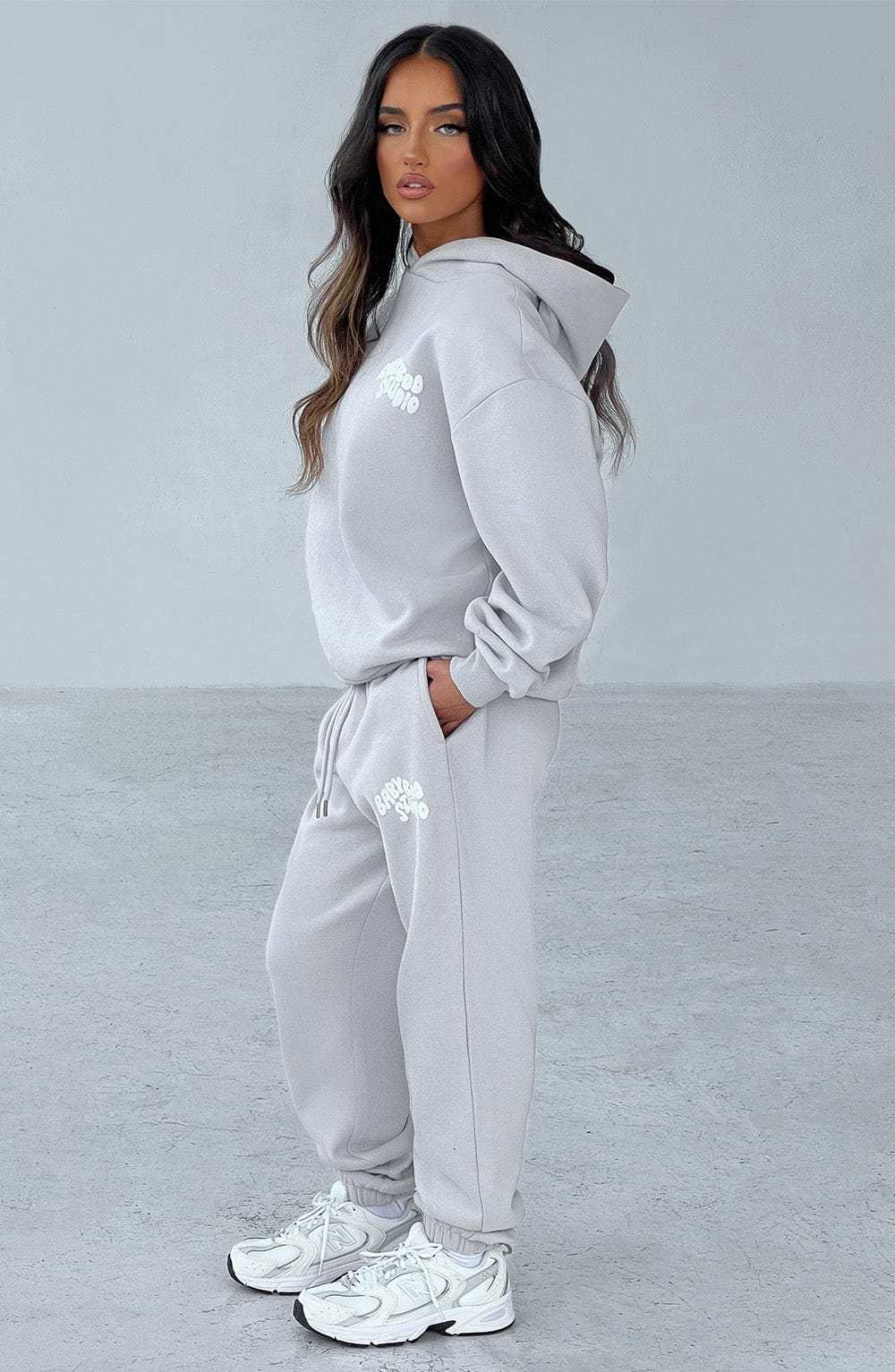 Studio Hoodie - Light Grey/White-My Top Dress.All Rights Reserved