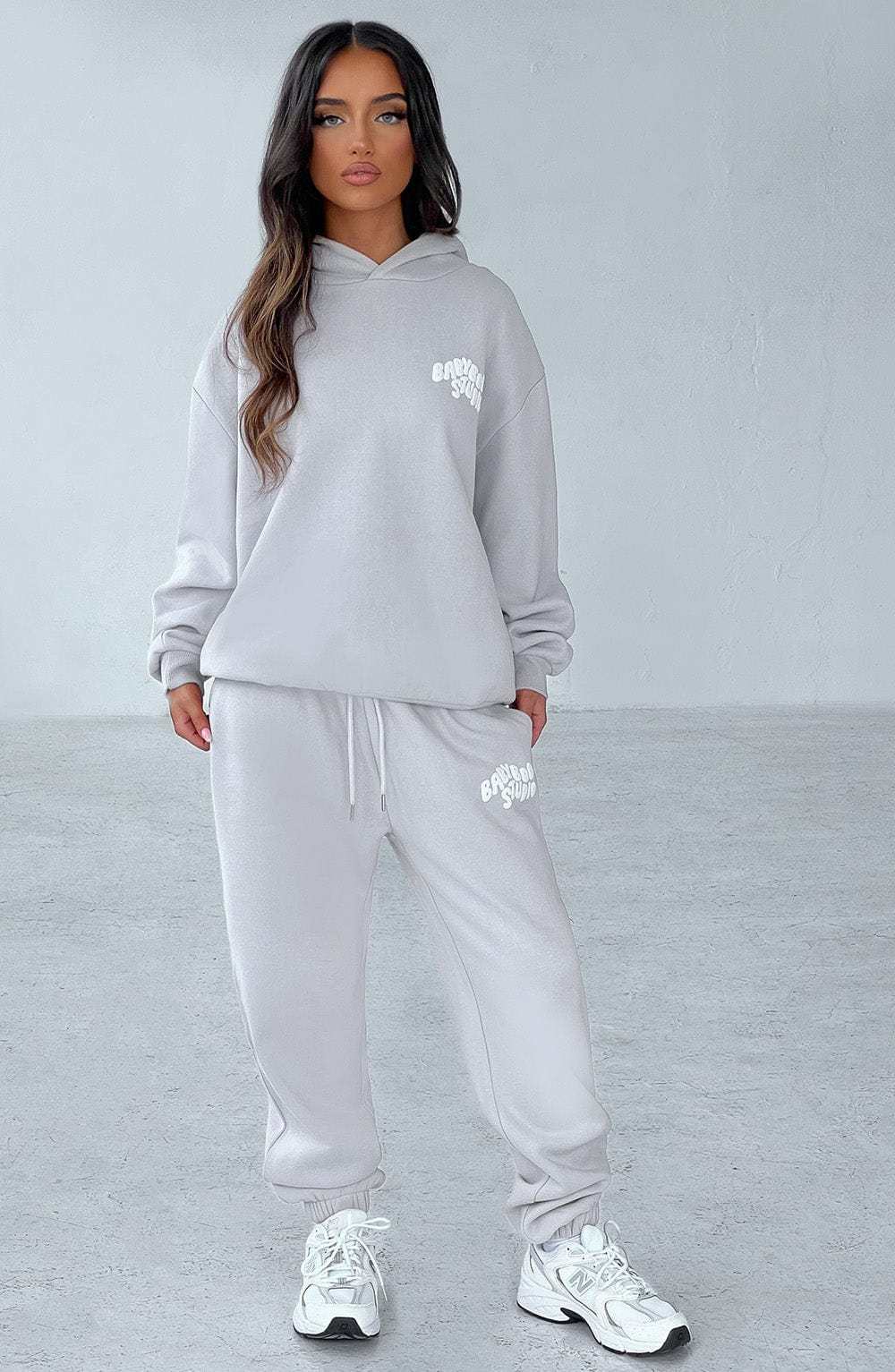 Studio Hoodie - Light Grey/White-My Top Dress.All Rights Reserved